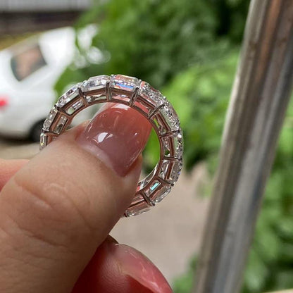 Primiana 2025 New Classic Style14K Gold 5x7mm Emerald Shape Main Stone Lab Diamond Eternal Ring Girlfriend Gif