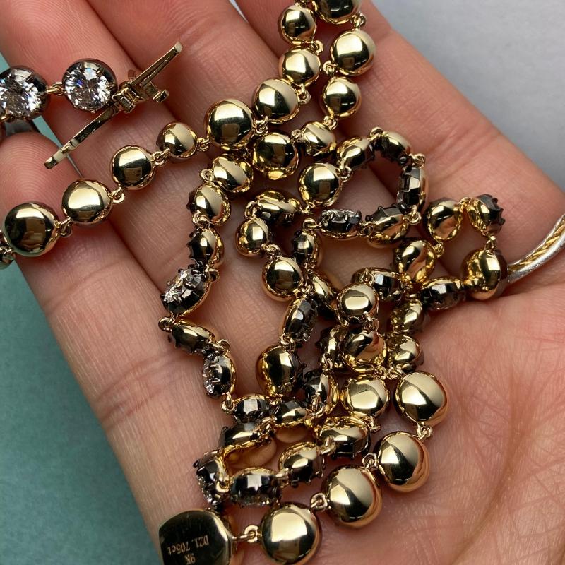 Primiana 2025 Hot Sale New Classic Style 9K Black Gold Round Shape Necklace Lab Diamond Girlfriend Gift