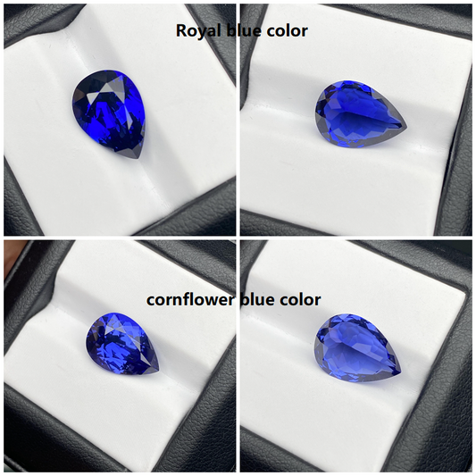 Pirmiana 0.4-7.02ct Pear Cut Lab Grown Cornflower Sapphire and Royal Sapphire Loose Gemstones for Jewelry Making