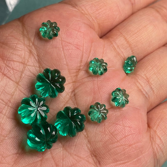 Pirmiana  5ct/1.18ct Pumpkin Cut Lab Grown Emeralds Loose Gemstones for Jewelry Making