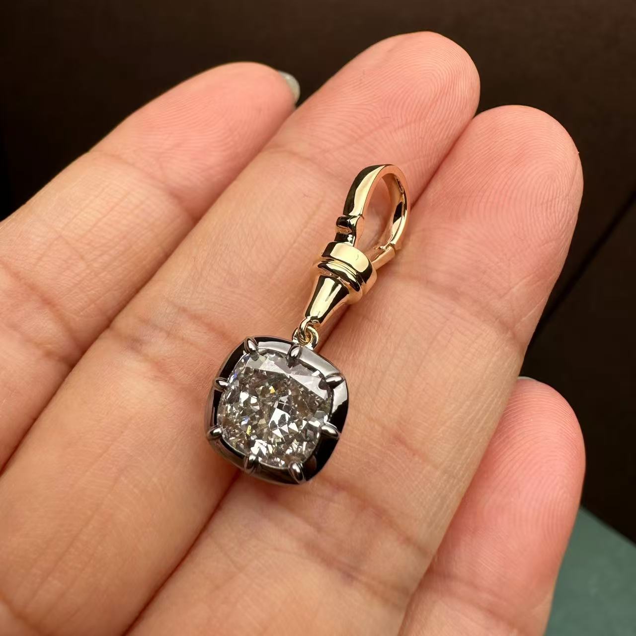 Pirmiana Customized 18k Yellow Gold 2.51ct Lab Grown Diamond Pendant for Women Party Gift