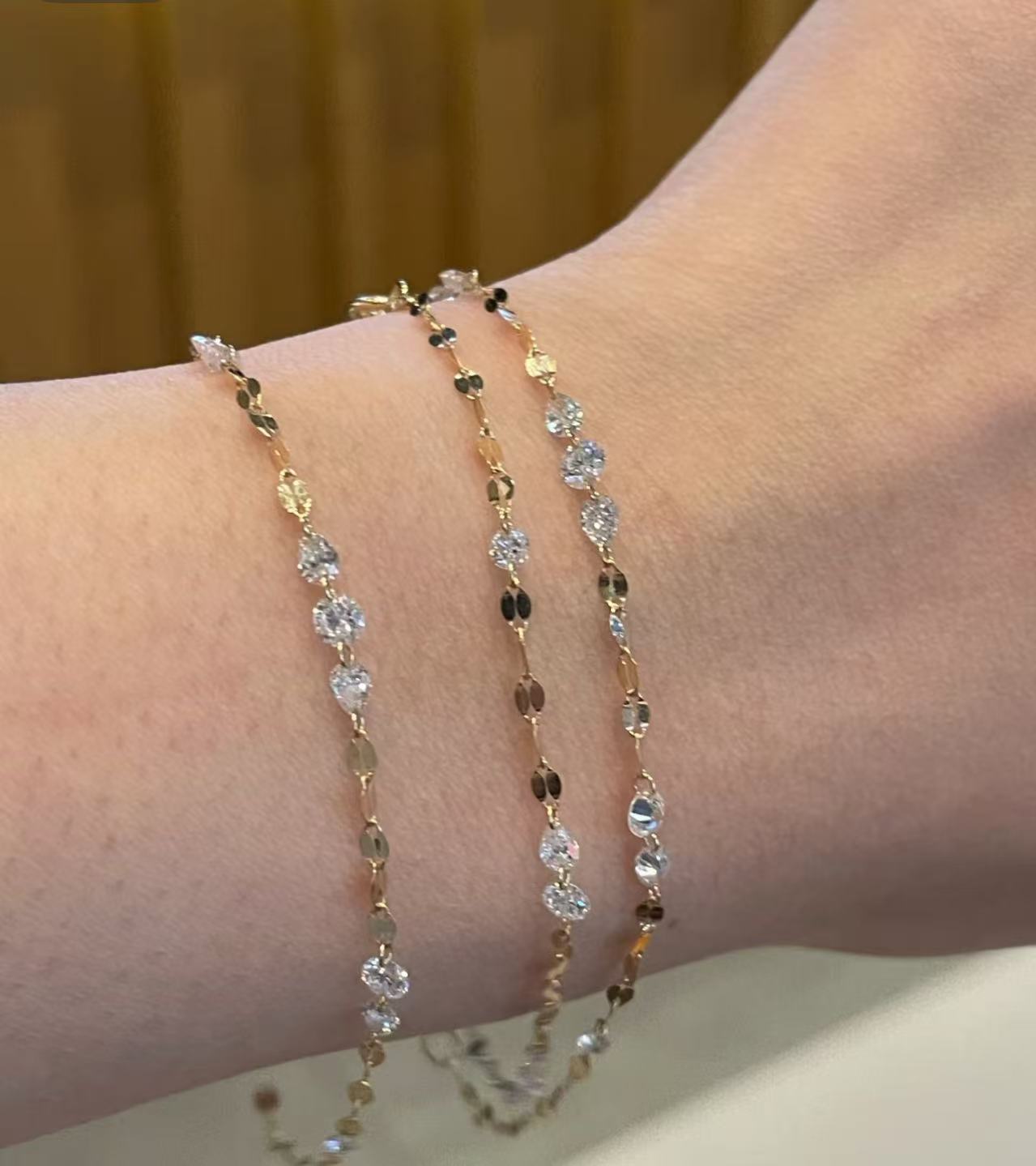 Pirmiana Jewelry Customized 18K Yellow Gold DEF Each Lab Grown Diamond Bracelet Engagement for Women Fine Jewelry