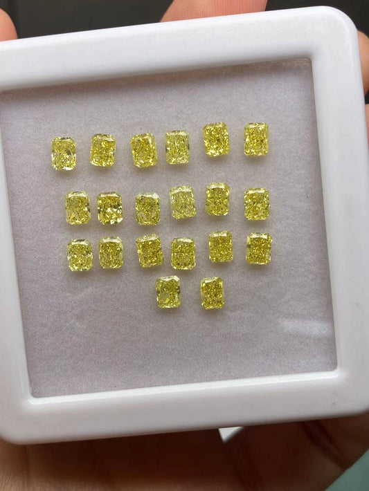 Ruif High Quality Radiant Cut 0.3ct Yellow Lab Grown Diamond for Eternity Rings Making HPHT Without Certificate