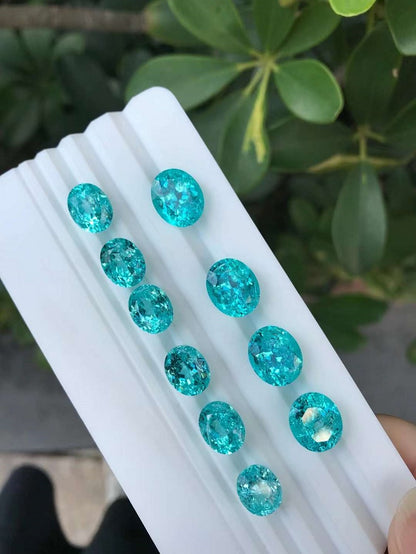 Pirmiana Oval shape Lab Grown Paraiba Loose Gemstones for Jewelry Making