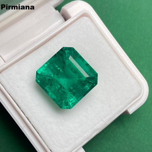 Pirmiana  0.5-12.35ct Asscher Cut Lab Grown Emeralds Loose Gemstones for Jewelry Making