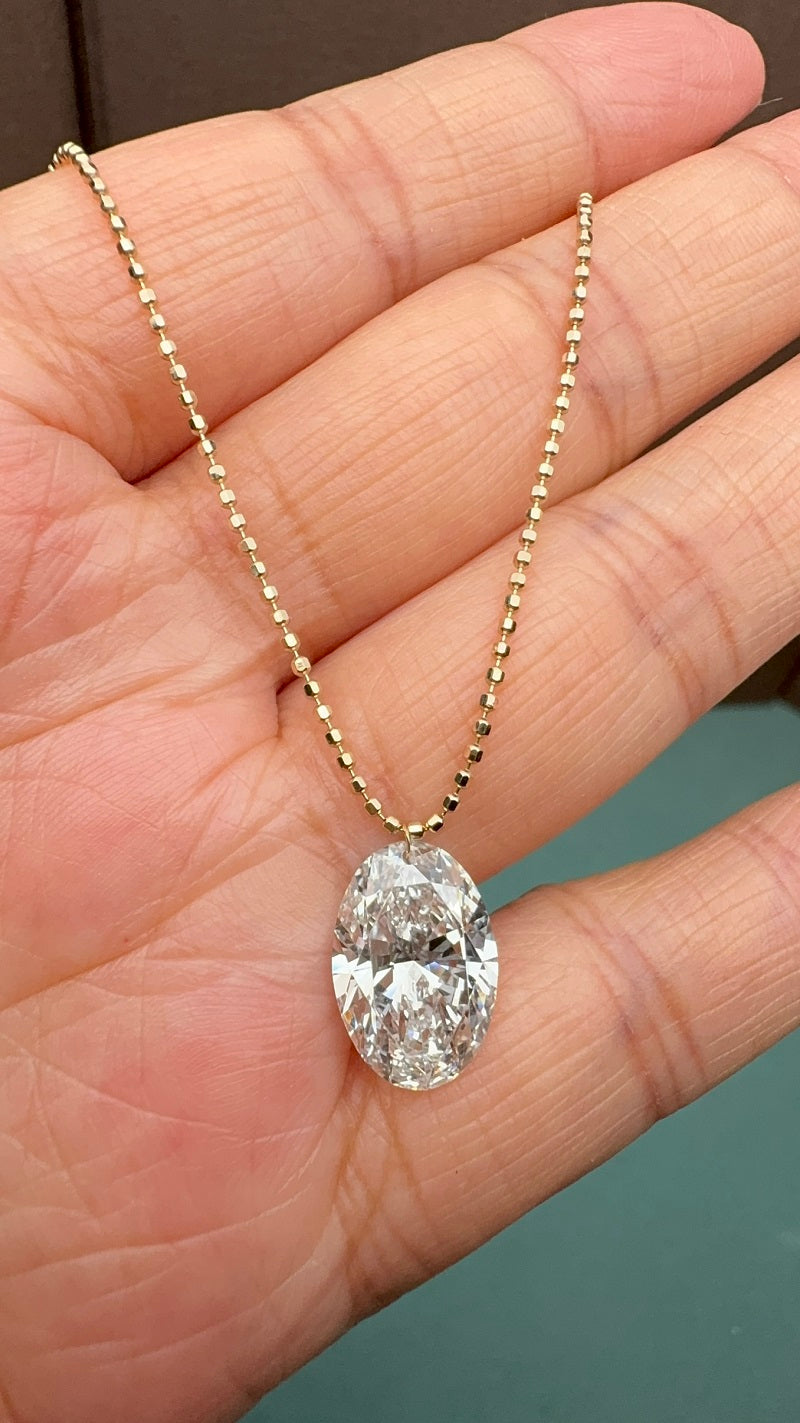 Primiana Popular Drilled Lab Grown Diamond Jewelry  18K Yellow Gold Necklace