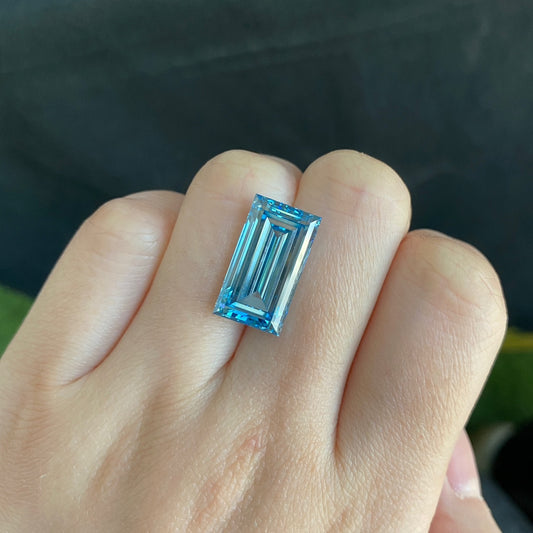 Pirmiana 11.26ct  Baguette Shape CVD Blue Lab Grown Diamond
