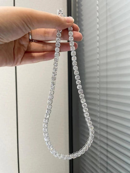 Ruif Customize 16 Inches 18k Gold 1ct Round Cut Lab Grown Diamond Tennis Necklace for Women Sparkling Full Diamond Luxury Jewelry