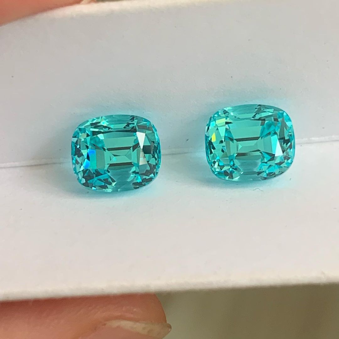 Pirmiana Cushion shape Lab Grown Paraiba Loose Gemstones for Jewelry Making