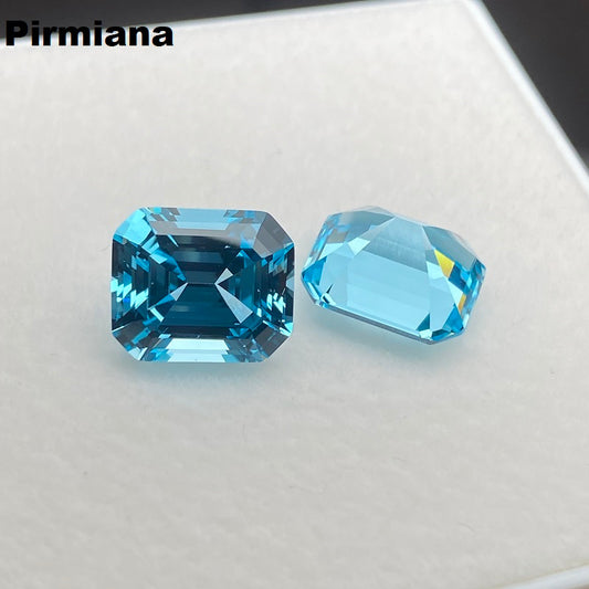 Pirmiana  1.79-9ct Emerald Cut Lab Grown Aquamarine Sapphire  Loose Gemstones for Jewelry Making