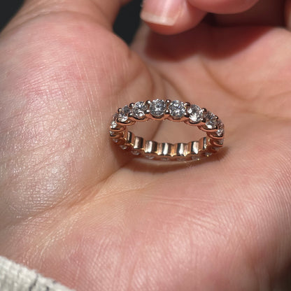 Pirmiana Custom Design 18k Rosa Gold  Round Shape 3mm Lab Grown Diamonds Ring