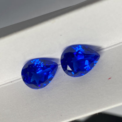 Pirmiana Pear shape Lab Grown Cobalt Spinel Loose Gemstones for Jewelry Making