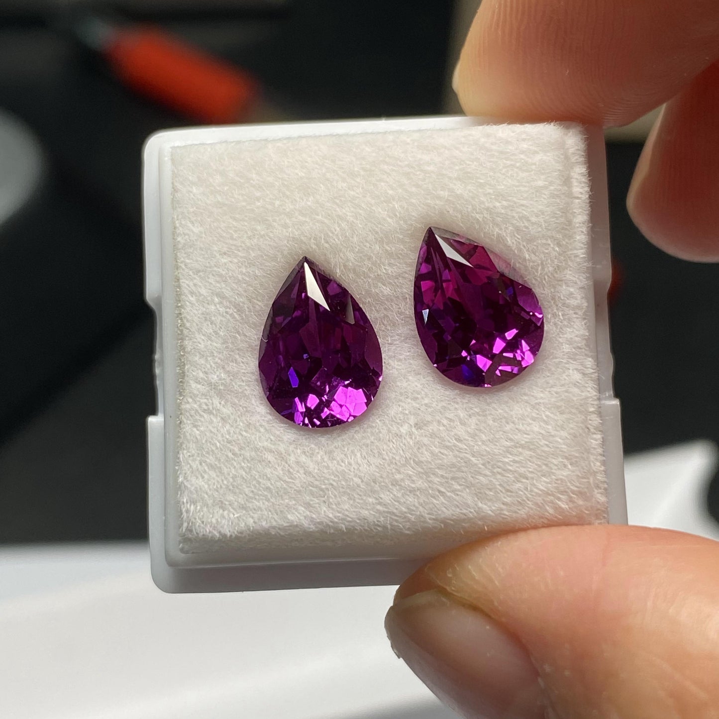 Pirmiana Pear shape Lab Grown Purple Sapphire Loose Gemstones for Jewelry Making