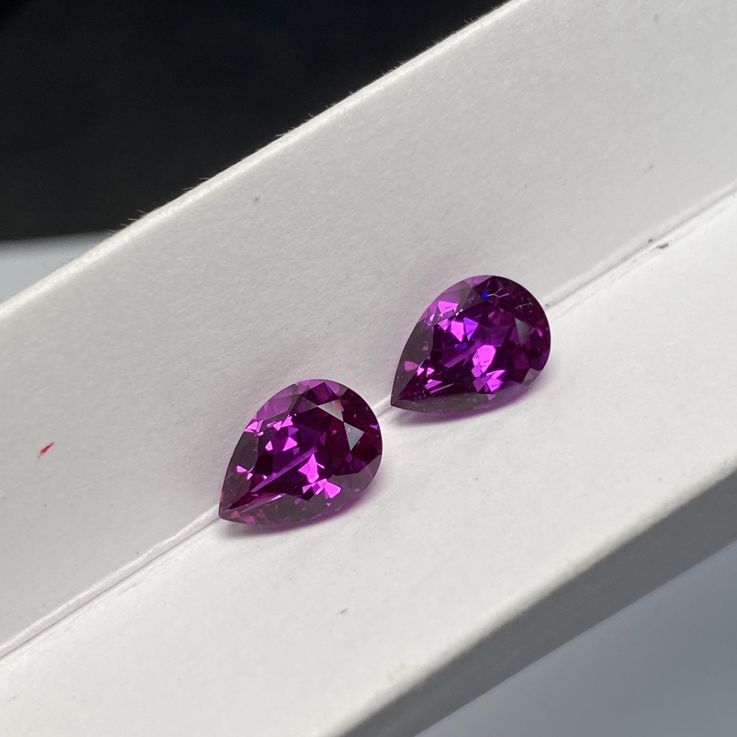 Pirmiana Pear shape Lab Grown Purple Sapphire Loose Gemstones for Jewelry Making