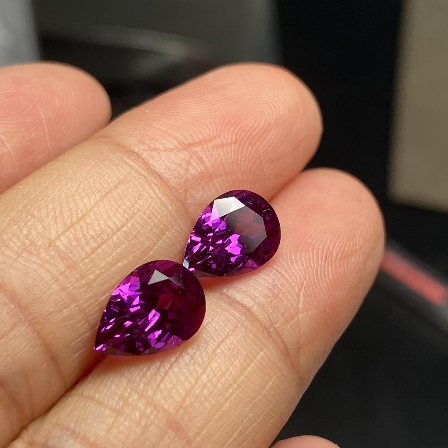 Pirmiana Pear shape Lab Grown Purple Sapphire Loose Gemstones for Jewelry Making