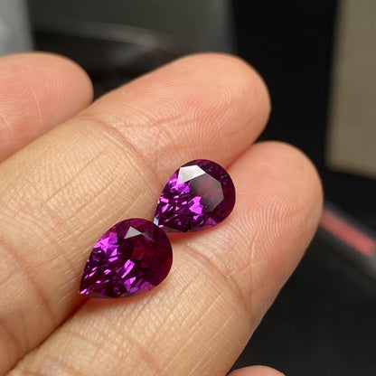 Pirmiana Pear shape Lab Grown Purple Sapphire Loose Gemstones for Jewelry Making
