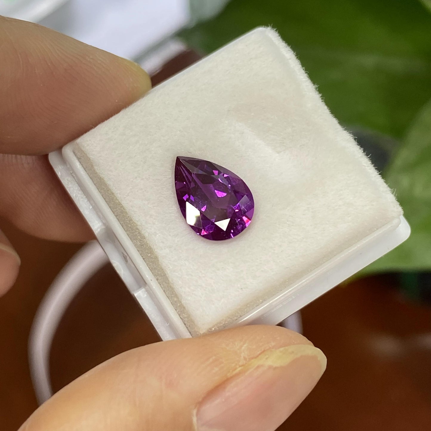 Pirmiana Pear shape Lab Grown Purple Sapphire Loose Gemstones for Jewelry Making