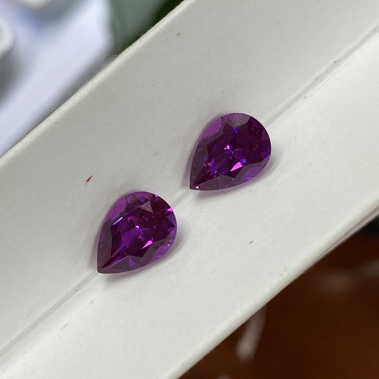 Pirmiana Pear shape Lab Grown Purple Sapphire Loose Gemstones for Jewelry Making