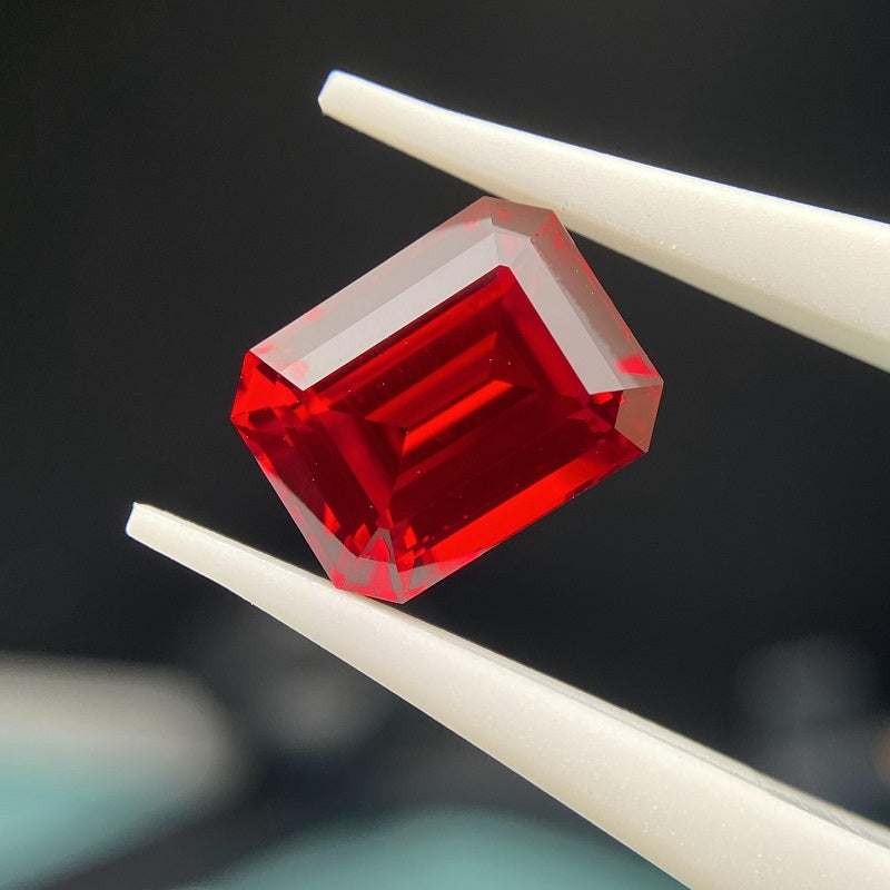 Pirmiana 2.13-10.065ct Emerald Shape Pigeon Blood Red Lab Grown Ruby Loose Stones For Jewerly Making