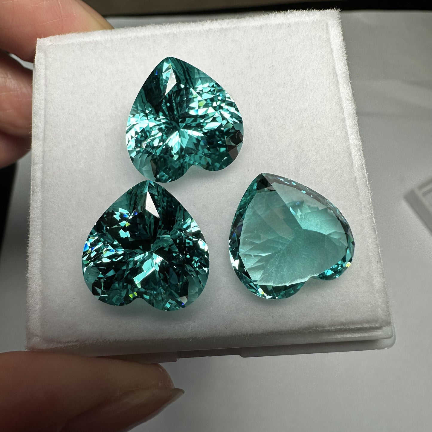Pirmiana Heart shape Lab Grown Paraiba Loose Gemstones for Jewelry Making