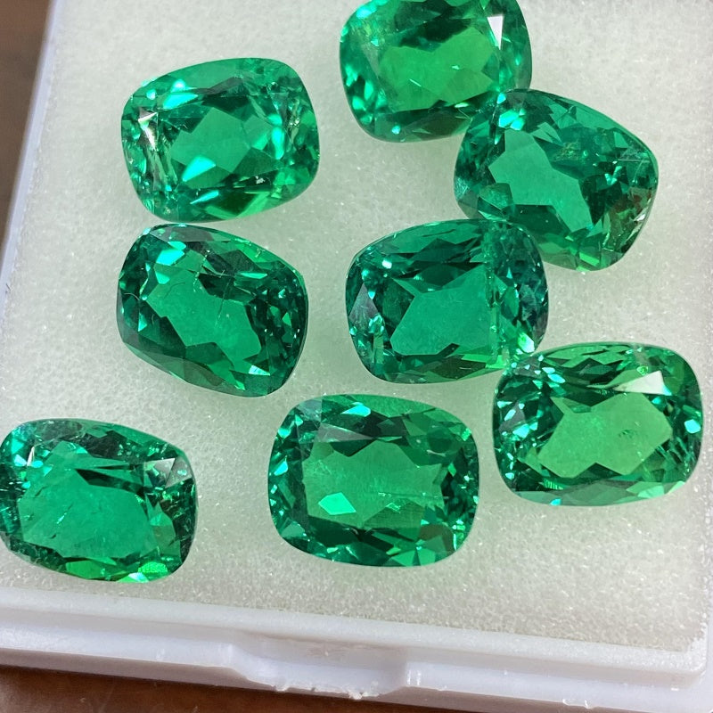 Pirmiana  0.7-8.39ct Cushion Cut Lab Grown Emeralds Loose Gemstones for Jewelry Making