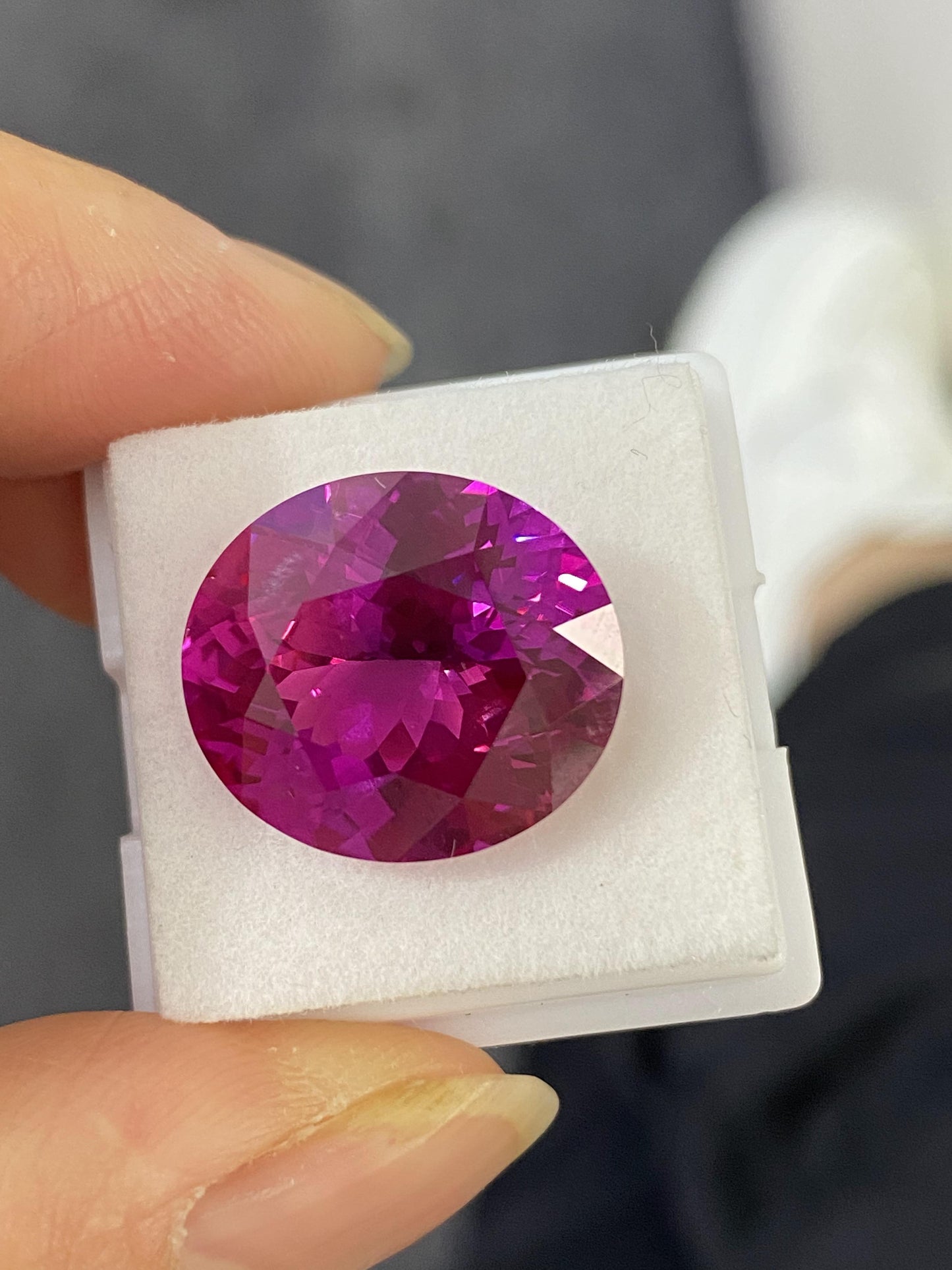 Pirmiana Oval shape Lab Grown Purple Sapphire Loose Gemstones for Jewelry Making