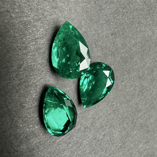 Pirmiana  0.35-7ct Pear Cut Lab Grown Emeralds Loose Gemstones for Jewelry Making