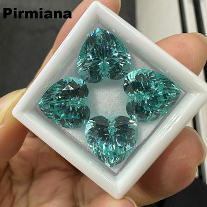 Pirmiana Heart shape Lab Grown Paraiba Loose Gemstones for Jewelry Making