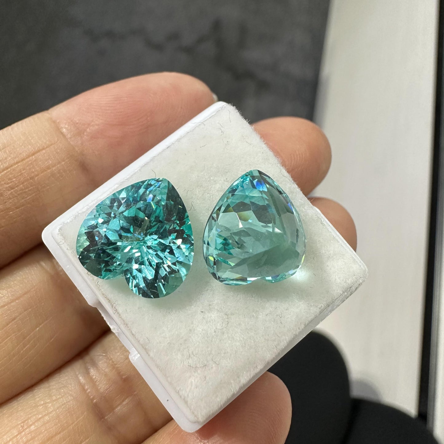 Pirmiana Heart shape Lab Grown Paraiba Loose Gemstones for Jewelry Making