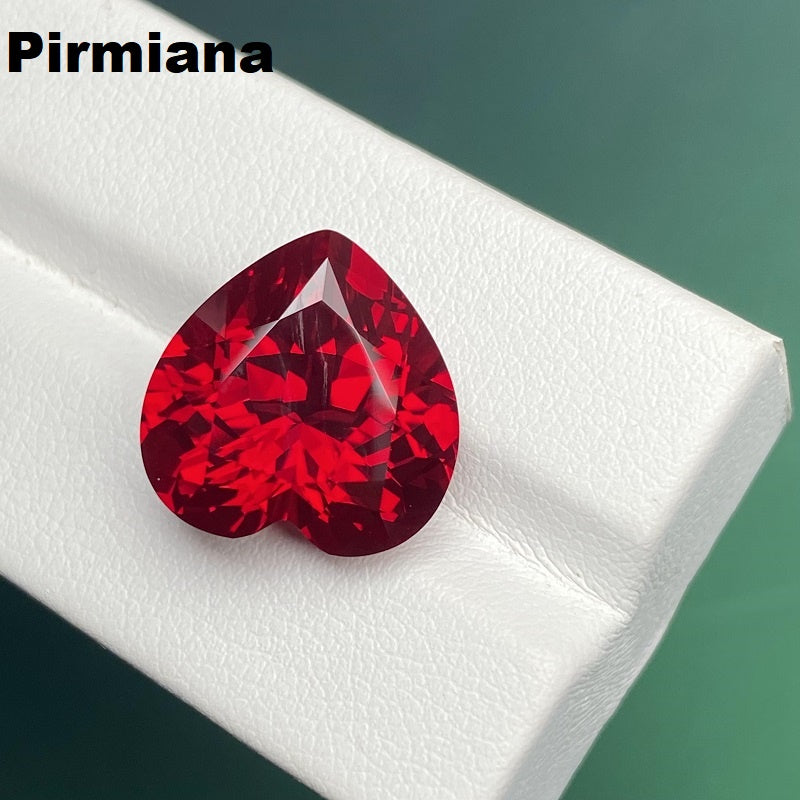 Pirmiana 0.45-5.88ct Heart Shape Pigeon Blood Red Lab Grown Ruby Loose Stones For Jewerly Making