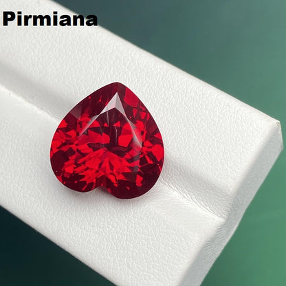 Pirmiana 0.45-5.88ct Heart Shape Pigeon Blood Red Lab Grown Ruby Loose Stones For Jewerly Making