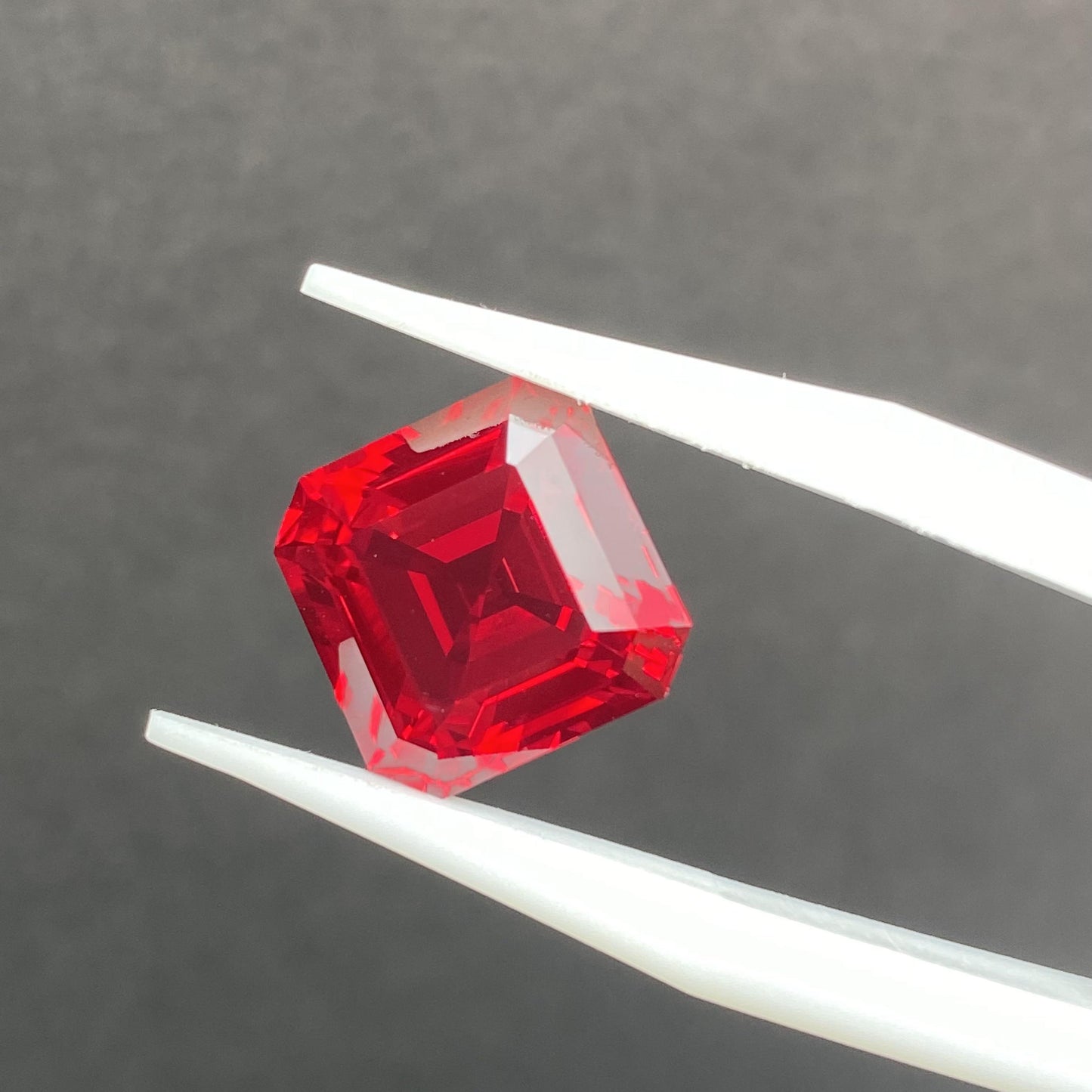 Pirmiana 6.5/11.82ct Asscher Shape Pigeon Blood Red Lab Grown Ruby Loose Stones For Jewerly Making