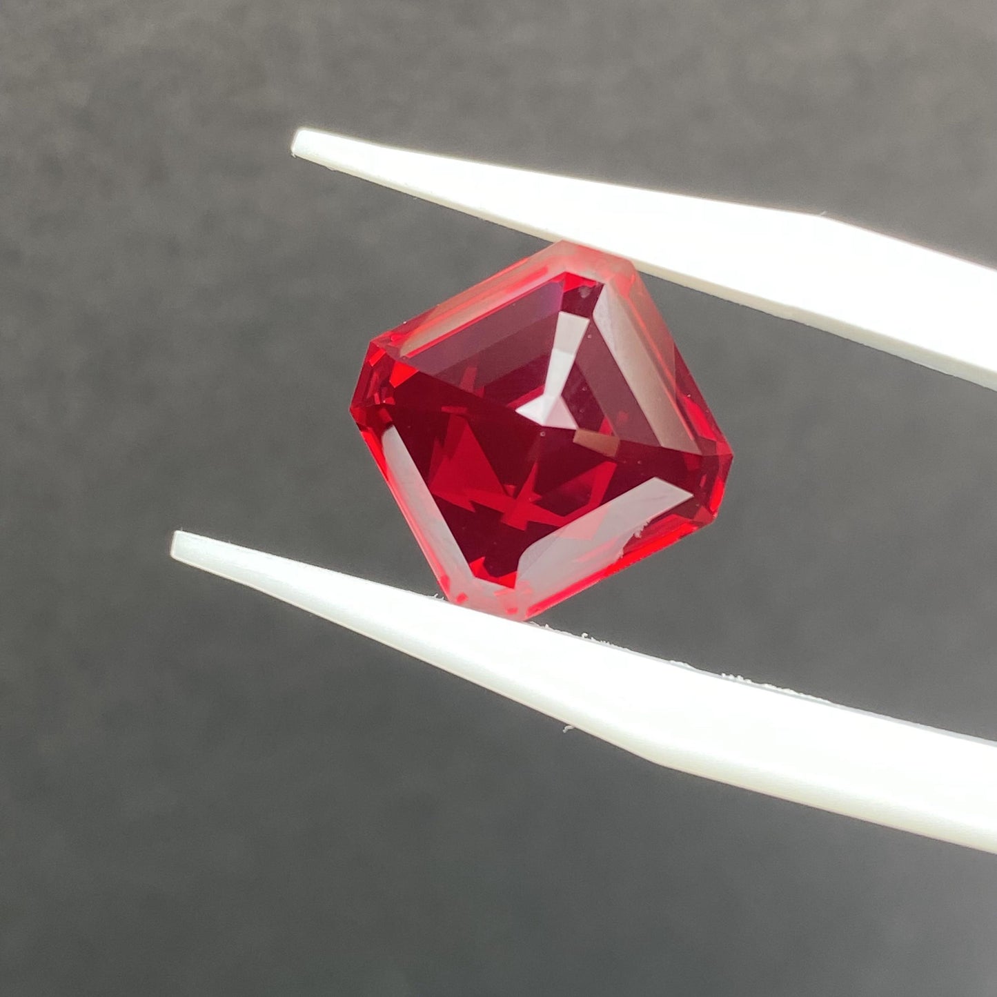 Pirmiana 6.5/11.82ct Asscher Shape Pigeon Blood Red Lab Grown Ruby Loose Stones For Jewerly Making