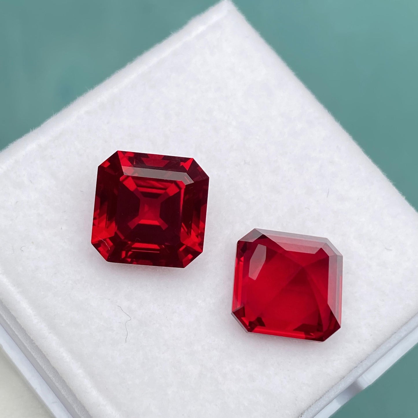 Pirmiana 6.5/11.82ct Asscher Shape Pigeon Blood Red Lab Grown Ruby Loose Stones For Jewerly Making