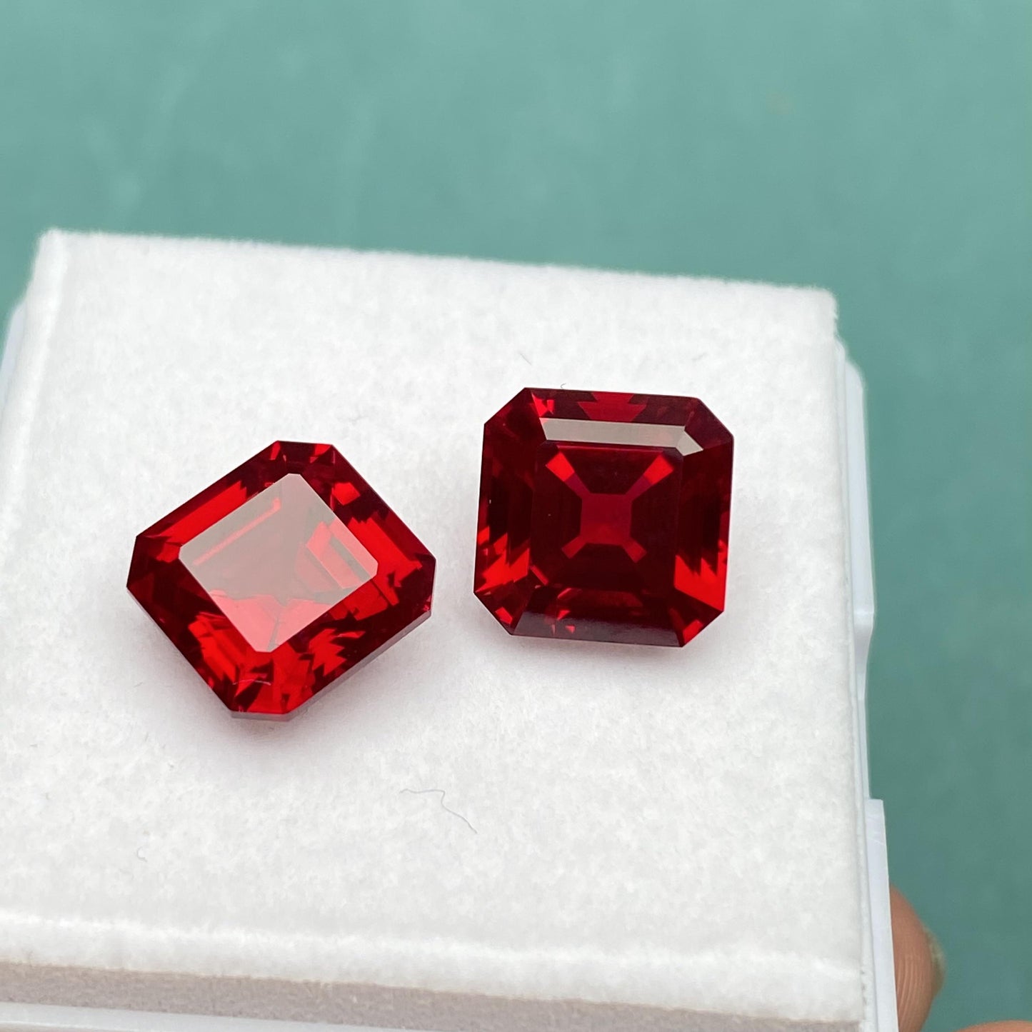 Pirmiana 6.5/11.82ct Asscher Shape Pigeon Blood Red Lab Grown Ruby Loose Stones For Jewerly Making