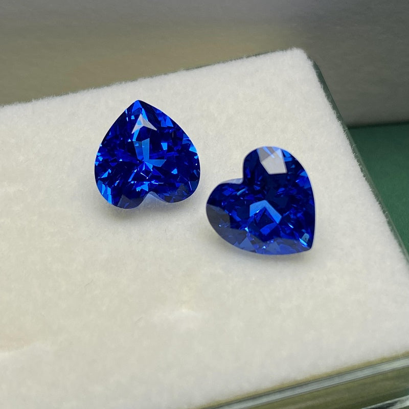 Pirmiana Heart shape Lab Grown Cobalt Spinel Loose Gemstones for Jewelry Making