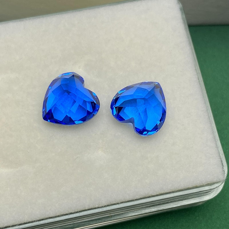 Pirmiana Heart shape Lab Grown Cobalt Spinel Loose Gemstones for Jewelry Making