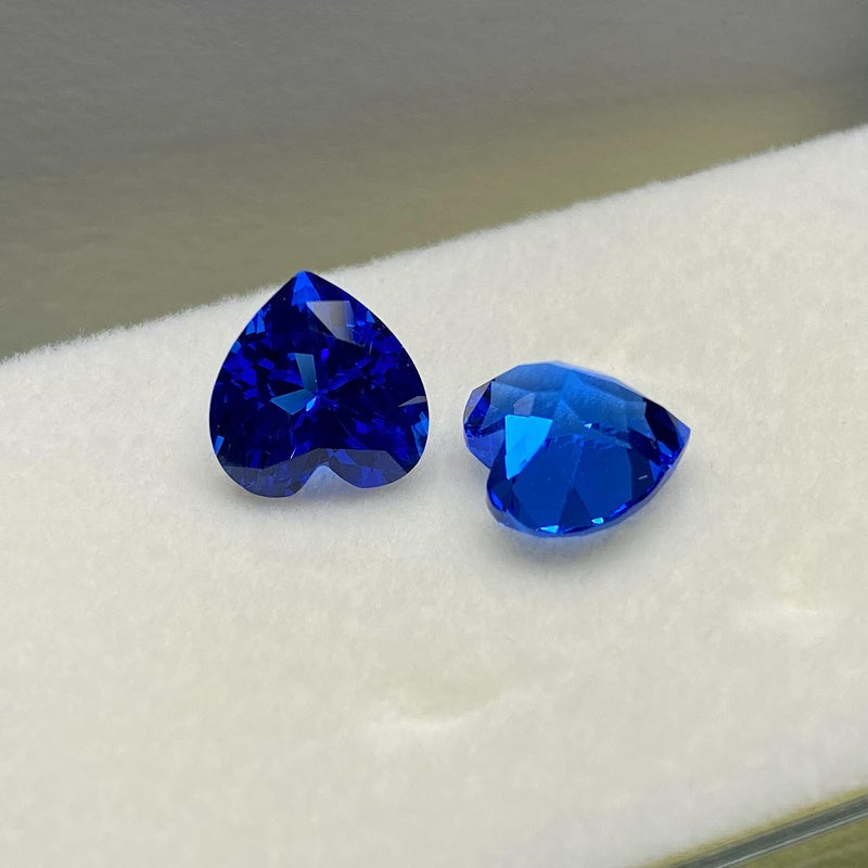 Pirmiana Heart shape Lab Grown Cobalt Spinel Loose Gemstones for Jewelry Making