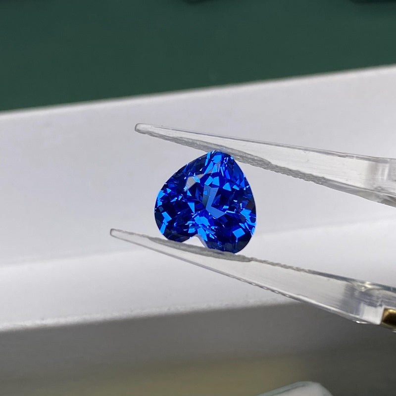 Pirmiana Heart shape Lab Grown Cobalt Spinel Loose Gemstones for Jewelry Making