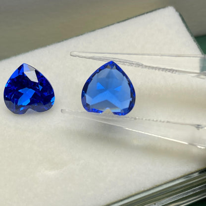 Pirmiana Heart shape Lab Grown Cobalt Spinel Loose Gemstones for Jewelry Making