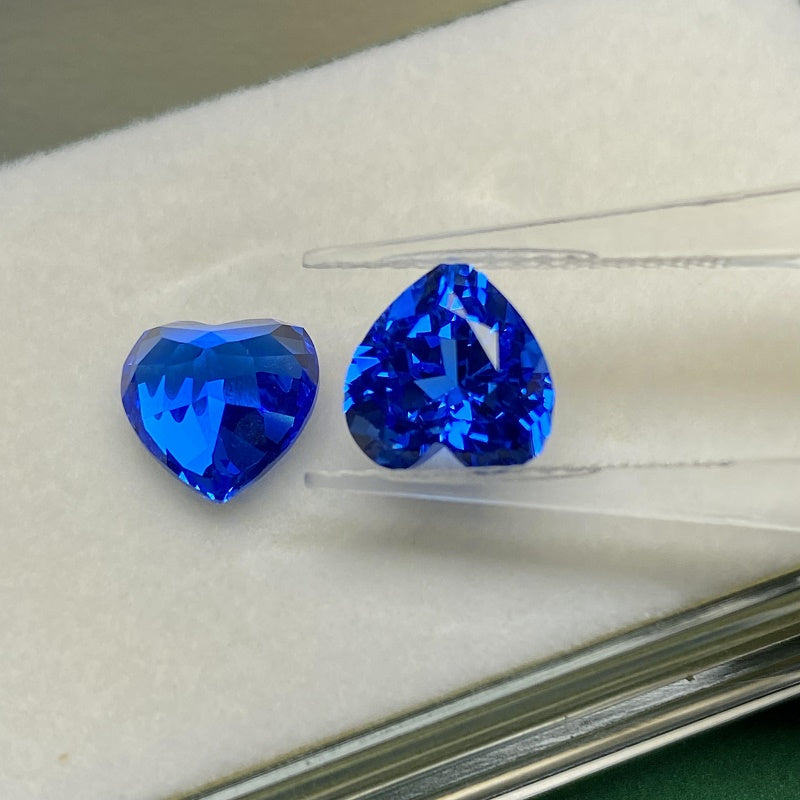 Pirmiana Heart shape Lab Grown Cobalt Spinel Loose Gemstones for Jewelry Making