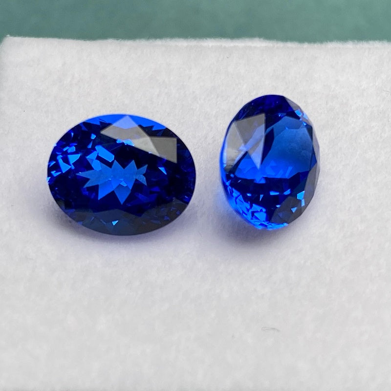 Pirmiana Oval shape Lab Grown Cobalt Spinel Loose Gemstones for Jewelry Making