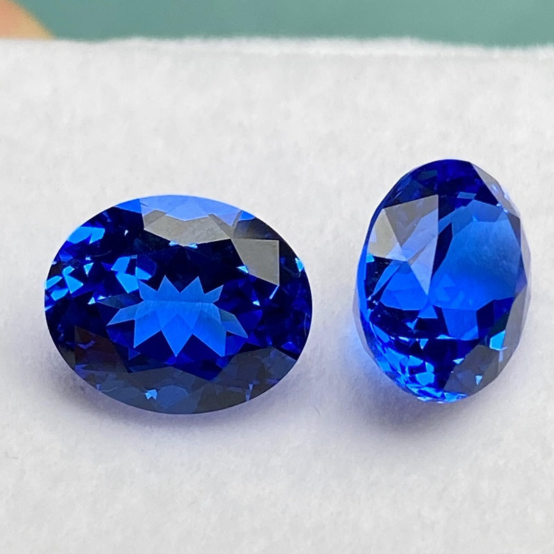 Pirmiana Oval shape Lab Grown Cobalt Spinel Loose Gemstones for Jewelry Making