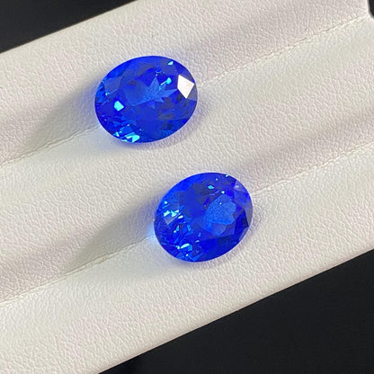 Pirmiana Oval shape Lab Grown Cobalt Spinel Loose Gemstones for Jewelry Making