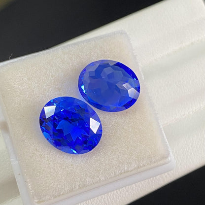 Pirmiana Oval shape Lab Grown Cobalt Spinel Loose Gemstones for Jewelry Making