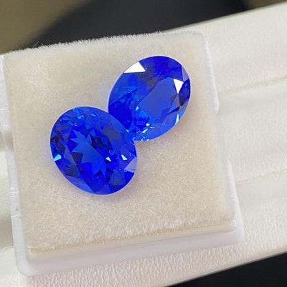 Pirmiana Oval shape Lab Grown Cobalt Spinel Loose Gemstones for Jewelry Making
