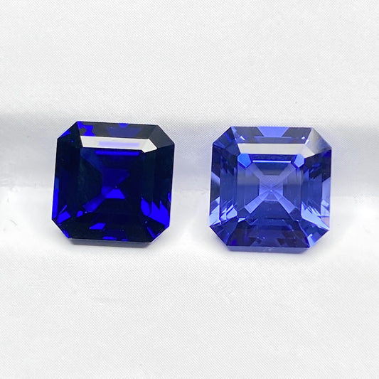 Pirmiana 4.74-12.755ct Asscher Cut Lab Grown Cornflower Sapphire and Royal Sapphire Loose Gemstones for Jewelry Making