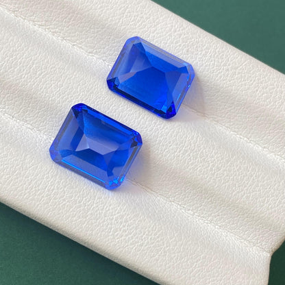 Pirmiana Emerald shape Lab Grown Cobalt Spinel Loose Gemstones for Jewelry Making
