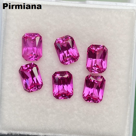 Pirmiana Radiant shape Lab Grown Pink Sapphire Loose Gemstones for Jewelry Making