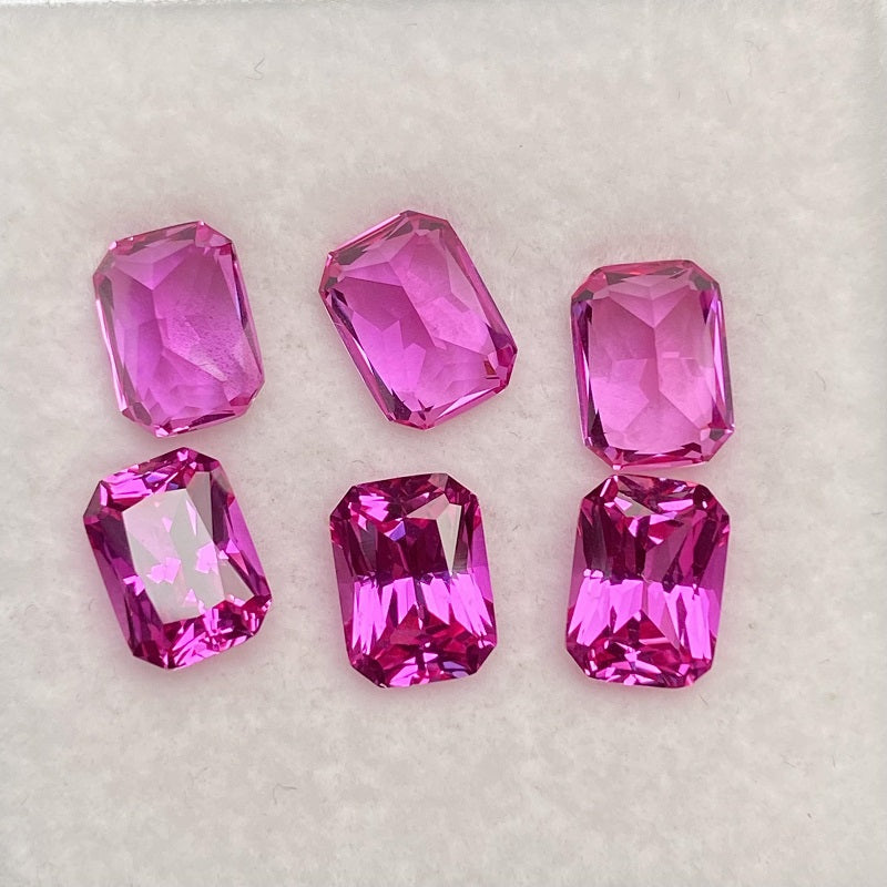 Pirmiana Radiant shape Lab Grown Pink Sapphire Loose Gemstones for Jewelry Making